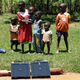A solar-powered water purifier in use in Kenya.